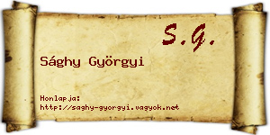 Sághy Györgyi névjegykártya