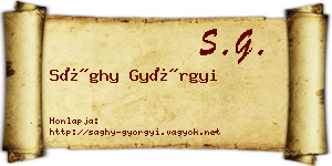 Sághy Györgyi névjegykártya